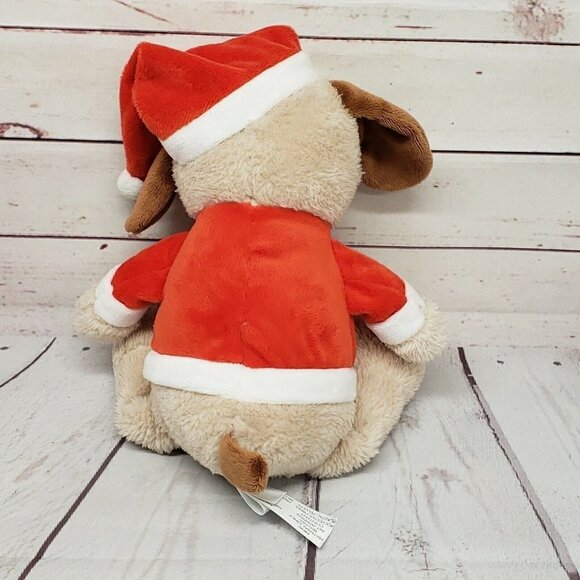 Animal Adventure 13" Christmas Holiday Santa Hat Puppy Dog 2017 Stuffed Plush - Picture 3 of 3